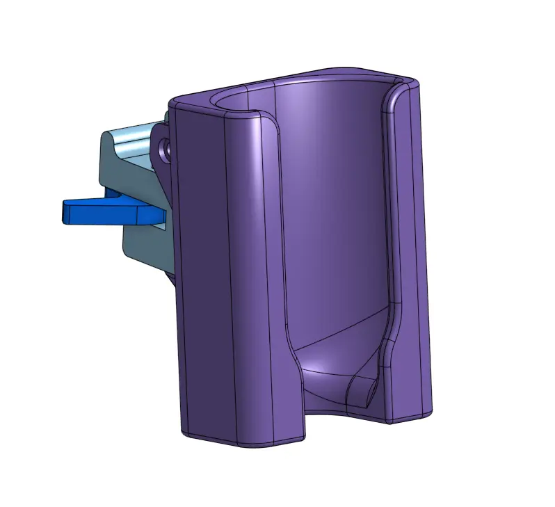 CAD model showing the front of the hospital call remote holder